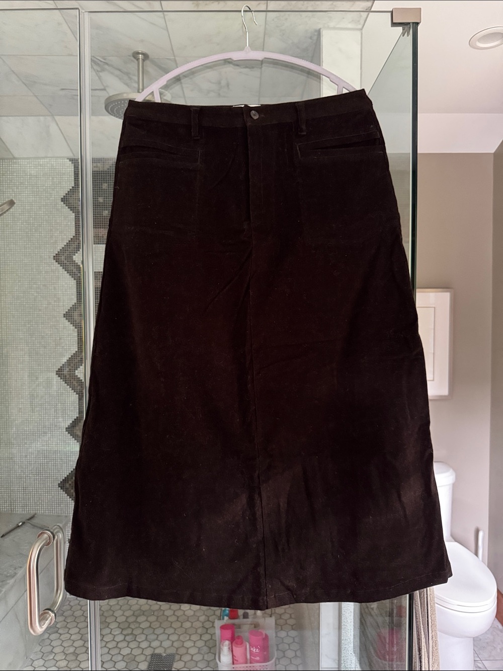 Paper Label Classic Brown Corduroy A-Line Skirt